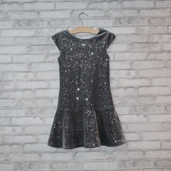 The Children's Place Other - Silver Party Dress Sparkle Glitter Sequin (5/6) S
